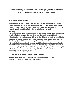 Giải SGK Địa lý 11 Cánh Diều bài 7: Vị trí địa lí, điều kiện tự nhiên, dân cư, xã hội và kinh tế khu vực Mỹ La - Tinh