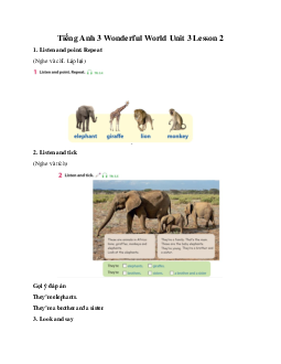 Giải BT Tiếng Anh 3 Wonderful World Unit 3 Animals Lesson 2