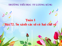 Giáo án điện tử Toán học 1 bài 72 Vì sự bình đẳng: So sánh các số có hai chữ số