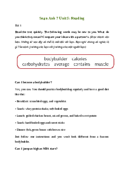 Giải Tiếng Anh 7 Unit 5: Reading | Friends Plus