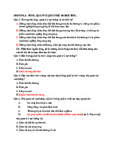 Câu hỏi ôn tập trắc nghiệm chương 1 Quản trị Marketing | Đại học Kinh tế kỹ thuật công nghiệp