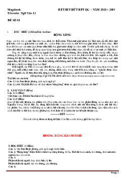 TOP 30 Đề thi thử THPT môn Ngữ Văn năm 2019 (có đáp án và lời giải)