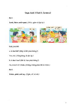 Giải Tiếng Anh lớp 3 Unit 3: Lesson 2 | Global Success (Kết nối tri thức)