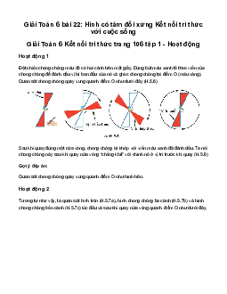 Giải Toán 6 Bài 22: Hình có tâm đối xứng | Kết nối tri thức