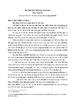 Đề thi thử THPTQG môn Ngữ văn năm 2023 (đề số 5)