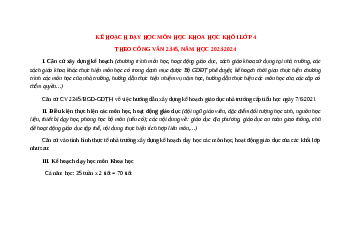 Giáo án Khoa học lớp 4 Cánh diều