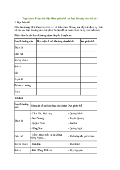 Địa lí 8 Bài 5: Thực hành Phân tích đặc điểm phân bố các loại khoáng sản chủ yếu - Chân trời sáng tạo