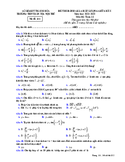 Đề giữa HK1 Toán 11 năm 2021 – 2022 trường THPT Huỳnh Ngọc Huệ – Quảng Nam