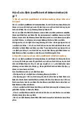 Hệ số xác định (coefficient of determination) là gì ?