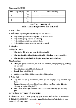 Giáo án số học toán lớp 7 kết nối tri thức học kì 1 năm 2023-2024