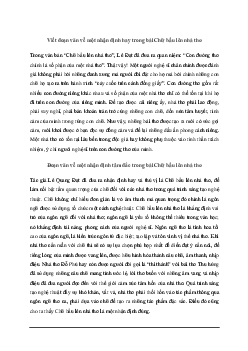 Đoạn văn suy nghĩ về một nhận định mà bạn thấy tâm đắc trong bài Chữ bầu lên nhà thơ | Văn mẫu lớp 10 Kết nối Tri Thức