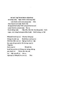 Tài liệu ôn tập từ vựng học phần Tiếng anh cơ bản