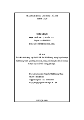 Tiểu luận học phần Luật đất đai | Trường đại học Lao động - Xã hội