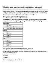 Cấp bậc, quân hàm trong quân đội Việt Nam hiện nay?