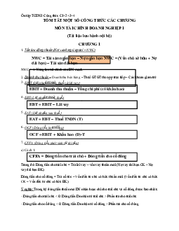 Tổng hợp công thức tài chính doanh nghiệp