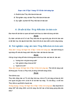 Soạn bài Thúy Kiều báo ân báo oán | SGK Ngữ Văn 9 Chân trời sáng tạo (Tập 1)