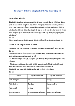 Sinh học 11 Chân trời sáng tạo bài 18: Tập tính ở động vật