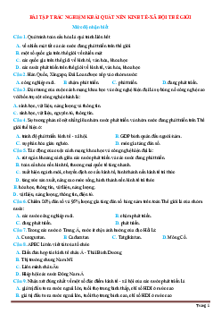 TOP 115 câu trắc nghiệm khái quát nền kinh tế-xã hội thế giới (có đáp án)