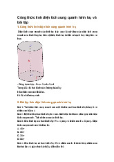 Công thức tính diện tích xung quanh hình trụ và bài tập
