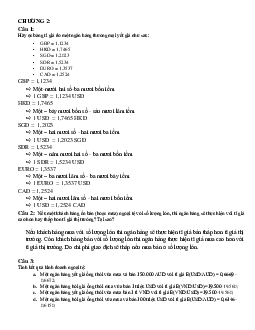 Bài tập môn lý thuyết tài chính tiền tệ (có đáp án)