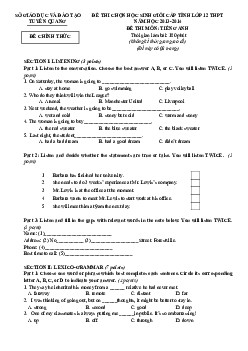 Đề thi chọn học sinh giỏi cấp tỉnh lớp 12 THPT năm học 2013-2014 đề thi môn Tiếng Anh tỉnh Tuyên Quang
