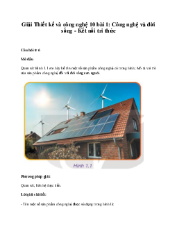 Thiết kế và công nghệ 10 bài 1: Công nghệ và đời sống KNTT