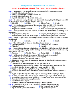 Trắc nghiệm Sử 12 bài 12 có đáp án: Phong trào dân tộc dân chủ ở Việt Nam từ năm 1919 đến năm 1925