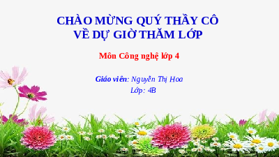 Giáo án điện tử Công nghệ 4 Bài 6 Cánh diều: Chăm sóc hoa và cây cảnh trong chậu