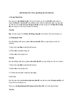 Giải Tin học 6 Bài 2: Truy cập thông tin trên Internet | Cánh diều