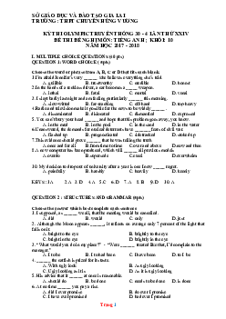TOP 15 đề thi Olympic Tiếng Anh 10 trường chuyên (có đáp án)