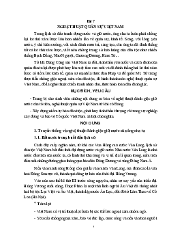 Bài 7: Nghệ thuật quân sự Việt Nam