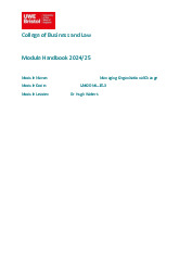 Module Handbook 2024 | Môn Managing Organizational Change - Trường Đại học Quốc tế, Đại học Quốc gia Thành phố Hồ Chí Minh