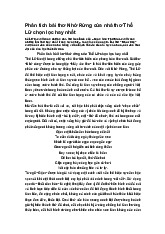 Phân tích bài thơ Nhớ Rừng của nhà thơ Thế Lữ chọn lọc hay nhất