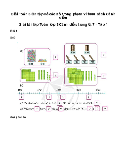Ôn tập về các số trong phạm vi 1000: Gải bài tập Toán lớp 3 Cánh diều trang 6, 7 - Tập 1