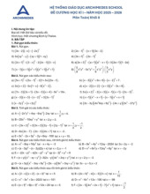 Đề cương học kì 1 Toán 8 năm 2025 – 2026 hệ thống GD Archimedes School – Hà Nội