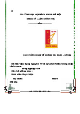 Tiểu luận KTCT - Cung cấp tài liệu tham khảo cho các bạn sinh viên đang học học phần này - Kinh tế chính trị Mác Lênin (SSH1121) | Trường Đại học Bách khoa Hà Nội