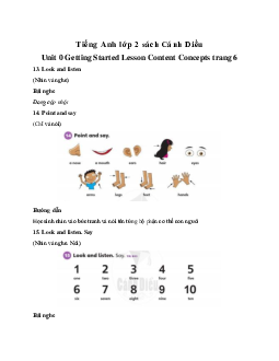 Unit 0 Getting Started Lesson Content Concepts trang 6 Giải SGK | Tiếng anh 2 Explore our World
