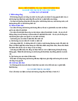 Chuyên đề KHTN 8 Kết nối tri thức bài 41 Môi trường và các nhân tố sinh thái