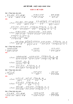 Chuyên đề thực hiện phép tính bồi dưỡng học sinh giỏi Toán 6 – 7