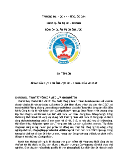 Bài tập môn Chiến lược kinh doanh đề tài: Xây dựng chiến lược kinh doanh của Vinfast