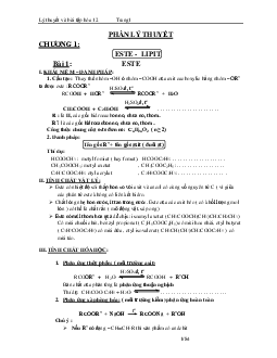 Lý thuyết và bài tập hóa hữu cơ 12