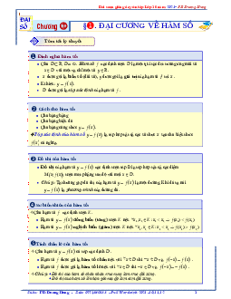 Chuyên đề hàm số bậc nhất và bậc hai – Dương Minh Hùng