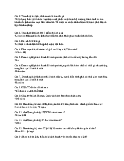 Tổng hợp câu hỏi ôn tập Tổng quan du lịch 2 | Trường Cao đẳng Du lịch Sài Gòn