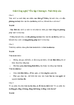 Giải Công nghệ 7 Ôn tập chương 6 | Chân trời sáng tạo