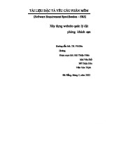 SRS - Yêu Cầu Phần Mềm cho Website Quản Lý Đặt Phòng Khách Sạn