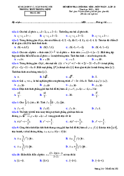 Đề cuối học kì 2 Toán 12 năm 2022 – 2023 trường THPT Trương Định – Hà Nội
