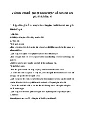 Kể lại một câu chuyện cổ tích mà em yêu thích| Tiếng Việt lớp 4