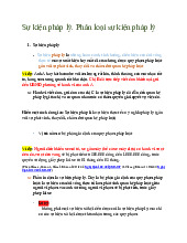 Lý Thuyết và Phân Loại Sự Kiện Pháp Lý - Tài Liệu Học Tập