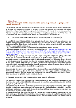 Bài thảo luận: “Phân tích tư tưởng Hồ Chí Minh về đại đoàn kết dân tộc, vận dụng tư tưởng đó trong công cuộc xây dựng đất nước hiện nay”