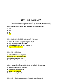 Câu hỏi trắc nghiệm môn An toàn thông tin (có đáp án)